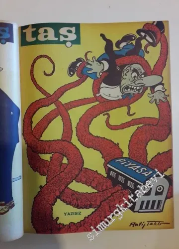 Taş Karikatür Haftalık Siyasi Mizah Dergisi 1-26 Sayı: 18 Ekim 1958 - 8 Nisan 1959 - 1  1     1958