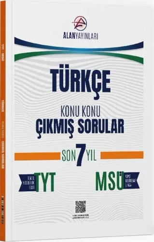 Alan Yayınları TYT MSÜ Türkçe Konu Konu Çıkmış Sorular Son 7 Yıl
