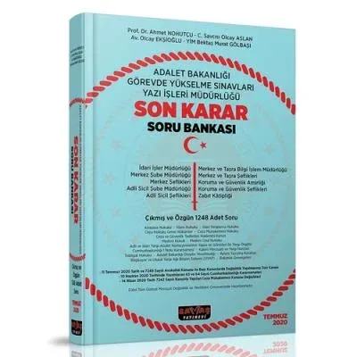 Adalet Bakanlığı GYS Sınavları Yazı İşleri Müdürlüğü Son Karar Soru Bankası