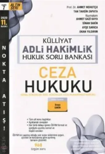 Külliyat Adli Hakimlik Hukuk Soru Bankası Ceza Hukuku
