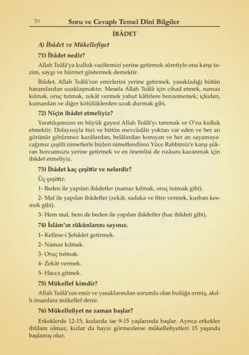 Soru ve Cevaplı Dini Bilgiler Şafiiler İçin