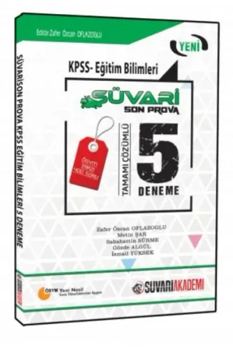 Süvari Akademi 2017 KPSS Eğitim Bilimleri Son Prova Tamamı Çözümlü 5 Deneme Sınavı