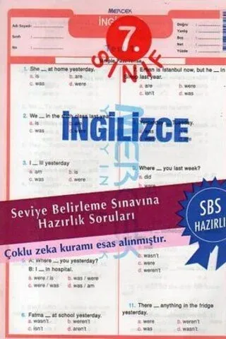SBS Hazırlık İngilizce Yaprak Testleri (7. sınıf)