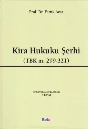 Kira Hukuku Şerhi ( TBK m. 299- 321 )