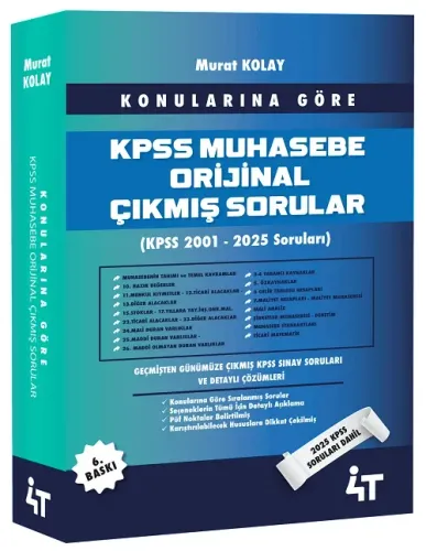 4T Yayınları 2026 KPSS A Grubu Muhasebe Orijinal Çıkmış Sorular Konularına Göre Çözümlü