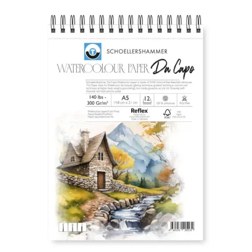 Schoellershammer Da Capo Suluboya Defteri  300gr A5 12yp