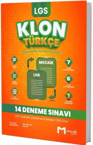 Mozaik Yayınları 8. Sınıf LGS Türkçe Klon 14 Deneme