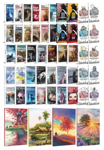 47 Dünya Klasiği ve Manzara Temalı 64 Sayfa Çizgili Defter Seti -2 - H