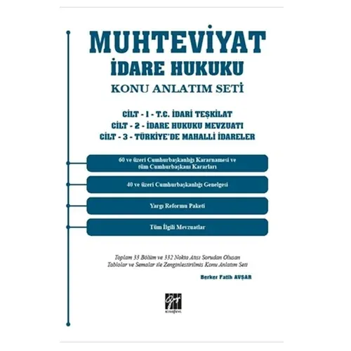 Muhteviyat İdare Hukuku Konu Anlatım Seti (3 Cilt Takım)