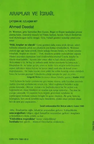Araplar ve İsrail Ahmed Deedat İnkılap %55 indirimli