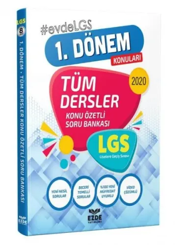 Evrensel İletişim Yayınları 8. Sınıf 1. Dönem LGS Tüm Dersler Konu Özetli Soru Bankası Evrensel İletişim