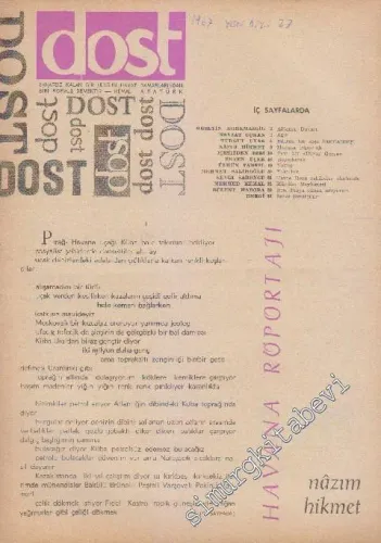 Dost Fikir ve Sanat Dergisi - Sayı: 27 19 Ocak 1967