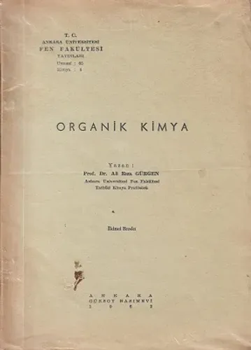 Organik Kimya 1962 Baskı