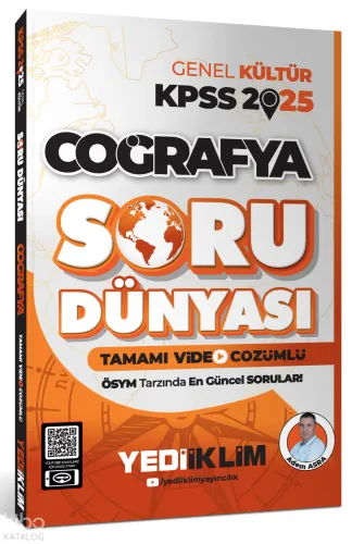 Yediiklim Yayınları 2025 KPSS Genel Kültür Coğrafya Tamamı Video Çözümlü Soru Dünyası