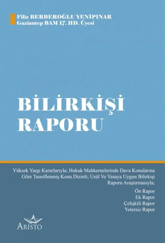 Bilirkişi Raporu Aristo Yayınevi Filiz Berberoğlu Yenipınar