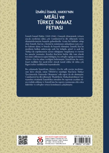 İzmirli İsmail Hakkı’nın Meâli ve Türkçe Namaz Fetvası Akif Yıldırım İzmirli İsmail Hakkı’nın Meâli ve Türkçe Namaz Fetvası Akif Yıldırım