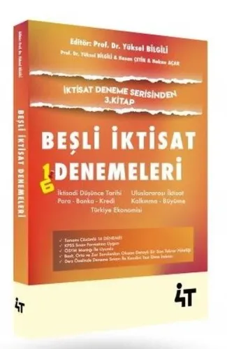4T Yayınları KPSS A Grubu Beşli İktisat Denemeleri