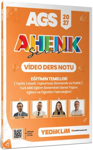 Yediiklim Yayınları 2027 AGS Ahenk Serisi Eğitimin Temelleri  ve Temel Kavramlar Türk Milli Eğitim Sisteminin Genel Yapısı Eğitim ve Öğrenme Teknolojileri Video Ders Notu