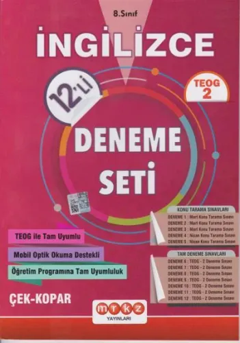 Merkez 8. Sınıf TEOG İngilizce 12 li Deneme Seti