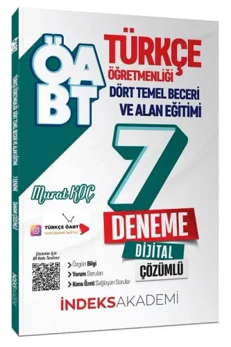 İndeks Akademi ÖABT Türkçe Dört Temel Beceri ve Alan Eğitimi 7 Deneme PDF Çözümlü