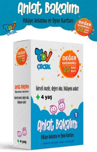 Anlat Bakalım 1 ;Hikaye Anlatma ve Oyun Kartları Değer Kazanımlı 20 Kart
