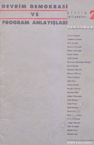 Demokrasi Mücadelesi ve Devrim Perspektifi - Birlik Tartışmaları - Sayı: 2      Ocak 1990