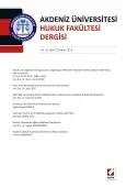 Akdeniz Üniversitesi Hukuk Fakültesi Dergisi Cilt:3 – Sayı:2 Aralık 2013