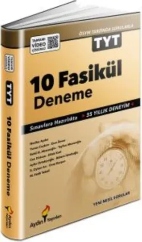 Aydın TYT 10 Fasikül Deneme-Tamamı Video Çözümlü-YENİ Aydın Yayınları 