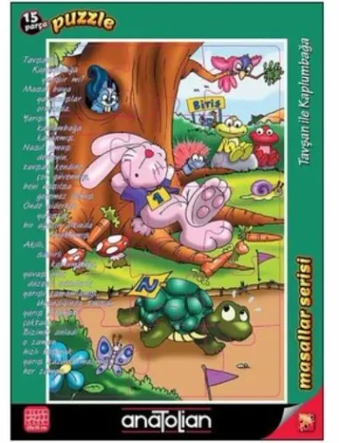 Anatolian Puzzle 15 Parça Tavşan İle Kaplumbağa 7451