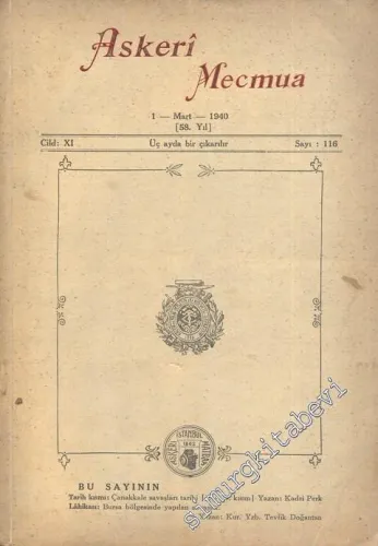 Askeri Mecmua  - Cilt: 11 Sayı: 116, 1 Mart 1940