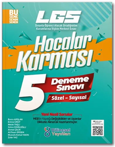 Bilinçsel Yayınları 8. Sınıf LGS Hocalar Karması 5 Deneme