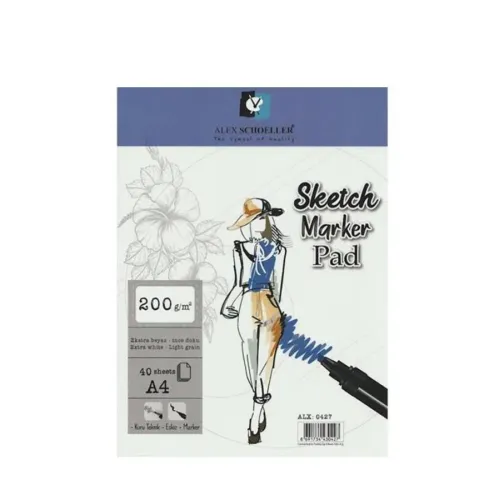 Alex Spiralli Sketch Marker Pad A4 200gr 40lı