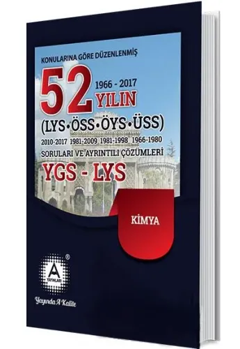 A Yayınları YGS-LYS Son 52 Yıl Kimya Soruları ve Çözümleri