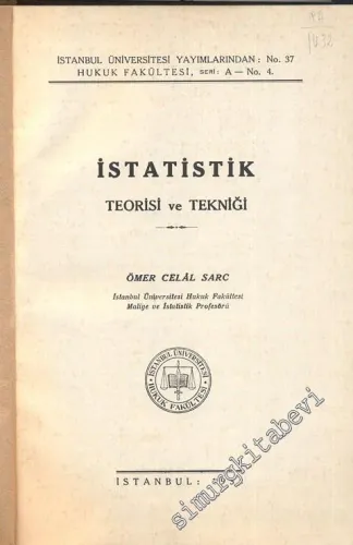 İstatistik Teorisi ve Tekniği -