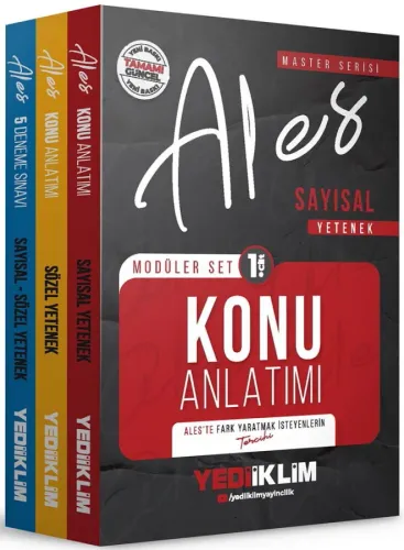 Yediiklim Yayınları 2026 Master Serisi ALES Sayısal-Sözel Yetenek Modüler Set+5 Deneme (3 Kitap)