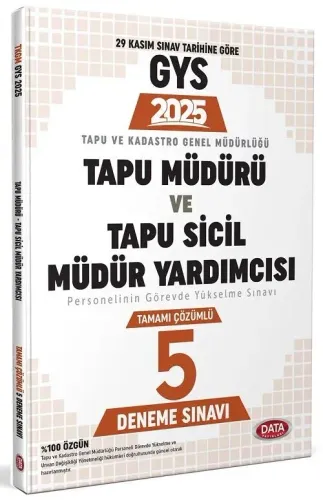 Data Yayınları 2025 Tapu Müdürü - Tapu Sicil Müdür Yardımcısı GYS Tama