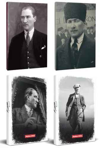 4lü Atatürk 64 Sayfa 13,5x19,5cm Defter ve 176 Sayfa Planlama Defteri 