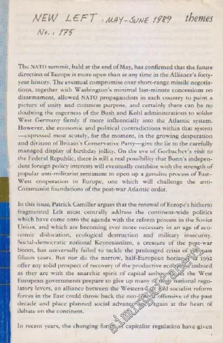 New Left Review - Case: The Future Of Europe - Sayı: 175 May - June 19