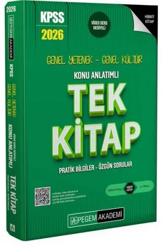 Pegem Akademi 2026 KPSS Genel Yetenek Genel Kültür Konu Anlatımlı Tek Kitap