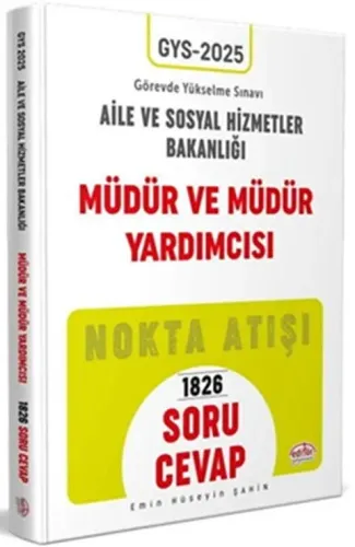 Data Yayınları 2025 T.C. Aile ve Sosyal Hizmetler Bakanlığı GYS Müdür ve Müdür Yardımcısı Soru - Cevap