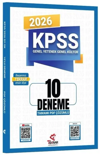 Tekrar Akademi 2026 KPSS Genel Yetenek Genel Kültür 10 Deneme Çözümlü