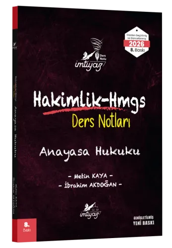 İMTİYAZ 2026 HMGS Hakimlik Anayasa Hukuku Ders Notları