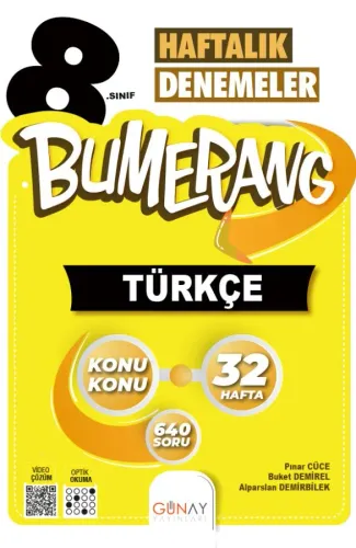 8. Sınıf Bumerang 32 Haftalık Türkçe Denemeleri