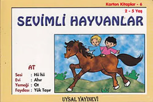 Karton Kitap-6-Sevimli Hayvanlar; (2-5 Yaş)
