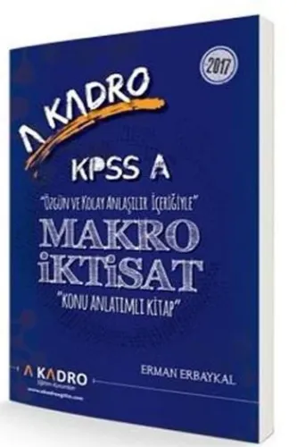 A Kadro KPSS A Makro İktisat Konu Anlatımlı