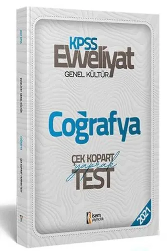 İsem 2021 Evveliyat KPSS Genel Kültür Coğrafya Çek Kopar Yaprak Test (Yeni)