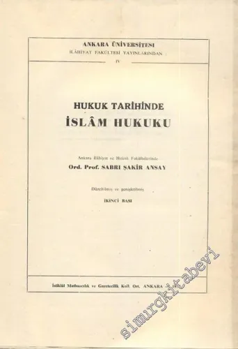 Hukuk Tarihinde İslam Hukuku -        1953