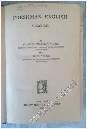 Freshman English : A Manual -        1923