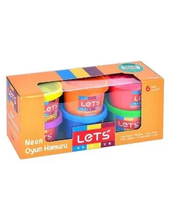Lets 6 Renk Fosforlu Oyun Hamuru 600Gr