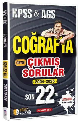 Eğit Akademi KPSS MEB-AGS Coğrafya Çıkmış Sorular Son 22 Yıl Çözümlü